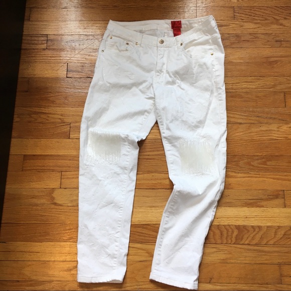 V Cristina White Sequin Embellished Jeans, 12 - Picture 4 of 8